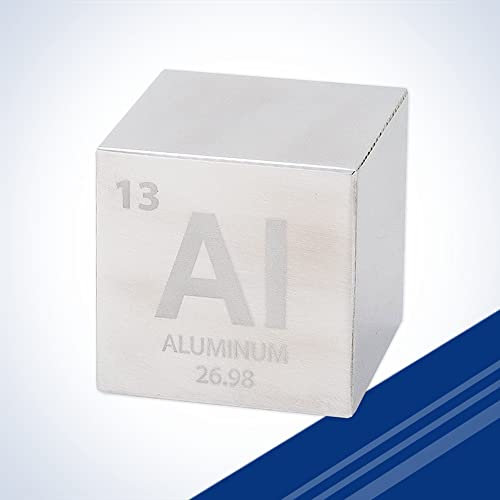 Würfel aus Aluminium, 3,8 cm, graviertes Periodensystem.