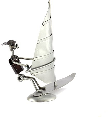 Steelman24 I Schraubenmännchen Surfer Mit Persönlicher Gravur I Made in Germany I Handarbeit I Geschenkidee I Stahlfigur I Metallfigur
