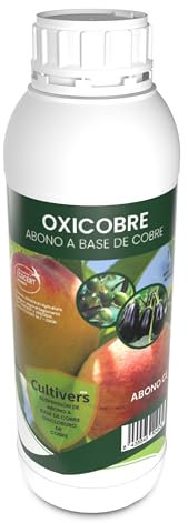 CULTIVERS Oxicloruro de Cobre de 1 l Concentrado al 70% Ecológico. Abono para Topo Tipo de Plantas y árboles. Fertilizante 100% Natural a Base de Cobre. Oxicobre Eco