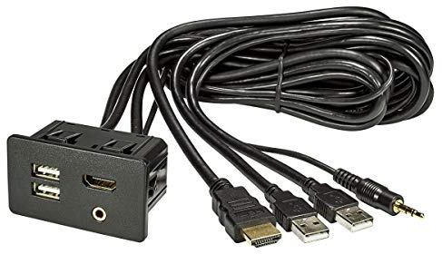 tomzz Audio 9000-013 USB 2.0 Type A HDMI AUX Prise à encastrer Prise à encastrer avec 180cm de câble