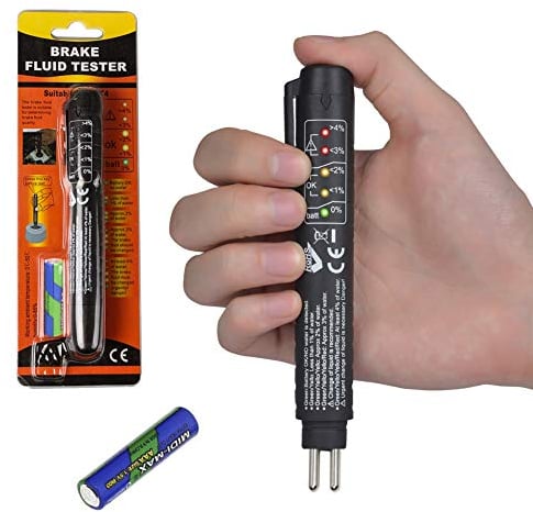 JTENG Bremsflüssigkeitstester Bremsflüssigkeitsprüfer DOT 3/4/5 mit 5 LED für Auto Fahrzeug, Brake Fluid Tester, DOT3, DOT4, DOT5 bremsflüssigkeit Tester