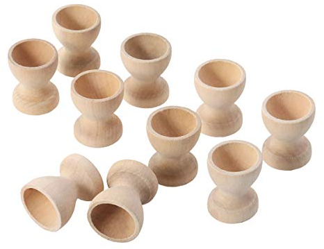 YeahiBaby Eierbecher Holz Eierkocher Eier Halter zum Bemalen Dekorieren 10 Stück