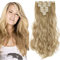 SEGO Clip in Extensions 8 Teiliges Set Haarverlängerung Haarteil wie Echthaar gewellt Mittelblond 43 cm