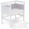 FabiMax Baby Beistellbett für Boxspringbetten, stufenlos höhenverstellbar, Buchenholz massiv weiß lackiert (mit Matratze Air, Weiße Sterne)