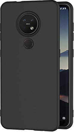 AICEK Compatible Nokia 7.2 / Nokia 6.2 Hülle, Schwarz Silikon Schutzhülle für Nokia 6.2 Case TPU Bumper Nokia 7.2 Handyhülle (6,3 Zoll)