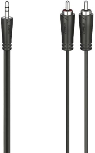 Hama 00205110 Klinke/Cinch-RCA Audio-Anschlusskabel [2 x Cinch-RCA männlich – 1 x 3,5 mm-Klinkenstecker, 1,5 m, Schwarz