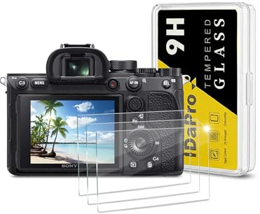 iDaPro Folie für Sony A7R IV/A7R III/A7R II/A7 III/A7 II/A7S III/A7S II, 9H | 3-Pack + ABS Box. Nicht für A7R/A7/A7S. 9H Härte, Anti-Kratzer, Anti-Blase, HD-Klarheit