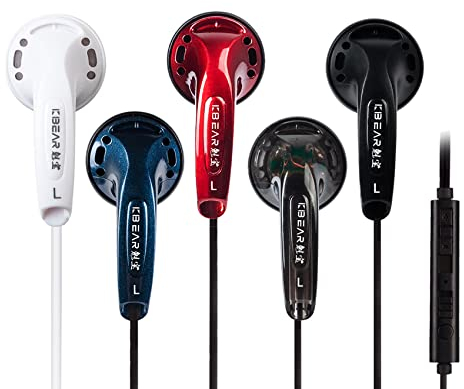 5 Parre YINYOO KBEAR Stellar verdrahtete Ohrhörer, HiFi-akustischer Kopfhörer 3.5mm Klinkenstecker, bequemer mehrfarbiger Kopfhörer für Musiker Sänger Schlagzeuger (Mehrfarbig, mit Mikrofon)
