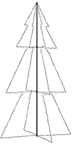 vidaXL Weihnachtskegelbaum Beleuchtet Weihnachtsbaum Lichterbaum Dekobaum Weihnachtsdeko Lichterkette Beleuchtung 300 LEDs Indoor Outdoor 120x220cm