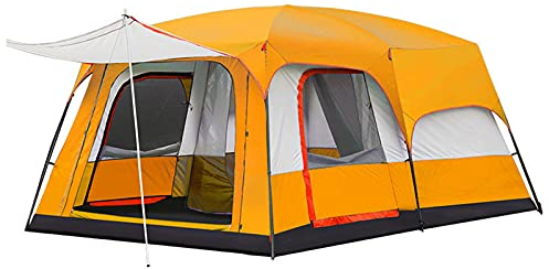 Plane Tuch Tuch Regenfest Tuch Zelt Vollautomatisch wasserdichte Camping 5-8 Personen Zwei Zimmer Familienzelt Rucksack Zelt Paket (Color : Blue, Size : Large)