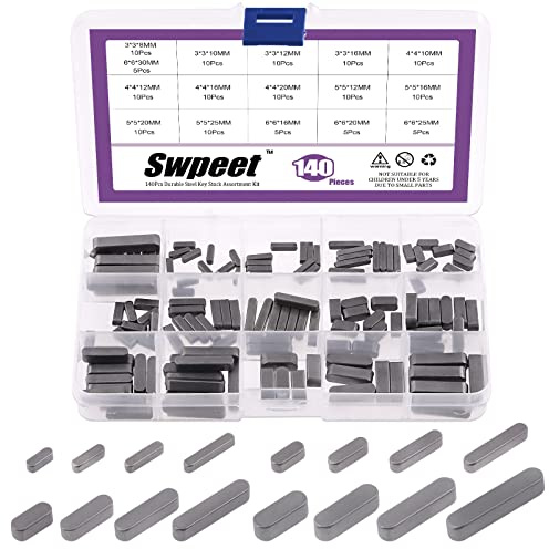 Swpeet Lot De 140 Pièces De Clés À Bout Rond En Acier Au Carbone De 16 Tailles Différentes - 3 Mm, 4 Mm, 5 Mm, 6 Mm - Ensemble De Clés Parallèles Pour Arbre De Transmission