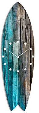 DECLINA Orologio da parete Surf Deco, Pendolo Moderno Silenzioso, Decorazione Murale, Orologio Da Parete Deco Legno Float, 100x30 cm