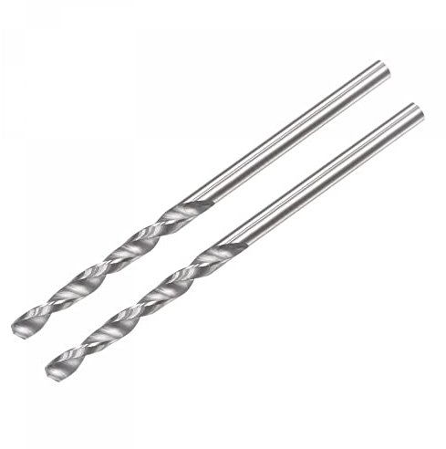 sourcing map Plein Carbure Hélicoïdal Foret Pointes 2mm C2/K20 Tungstène Carbure Droite Tige Spirale Cannelures Perçage Fraise 2pcs