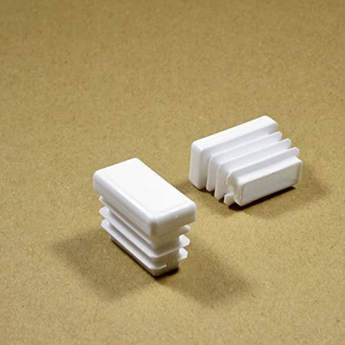 Ajile - Kunststoff Lamellen-Stopfen für Rechteckrohre mit 30x15 mm Aussenmass und 1,0-2,5 mm Wanddicke Weiß - 4 Stck. - EPH206