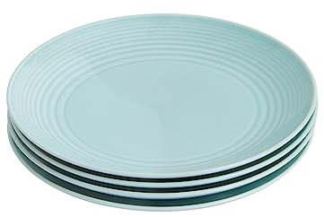 Royal Doulton Plates, Stoneware, Designed to Mix & Match, Gordon Ramsay Maze Plate 22cm 8.7in Blue, Set of 4