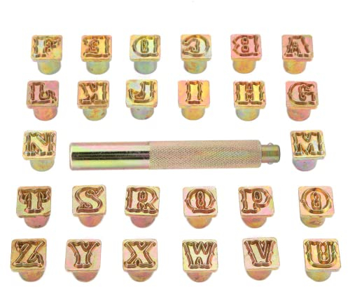 13 Mm Metall-Stempel-Set, Leder-Buchstaben-Stempel-Set, Metall-Stempel-Set, Vintage-Design, Alphabet, 26 Buchstaben, Stanzwerkzeug, Handwerk