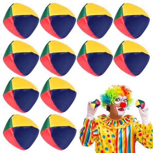 Aoreun Jonglierbälle Set, 12 Stück Jonglierbälle für Anfänger Hochwertige Mini Jonglierbälle Langlebige Jonglierbälle Set Spiele Zirkus Clown Farbige Jonglierbälle für Kinder & Erwachsene (12pcs)