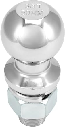 QWORK® kugelkopf anhängerkupplung, 50mm Kugelkopf, anhängerkupplungskugel, Ø25mm Schraube