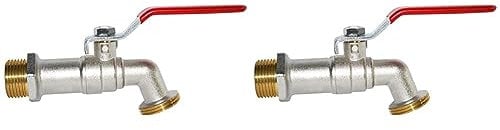Boutté 2105333 R200 Robinet de jardin laiton 1/4 tour 20 x 27 Nez 26 x 34 (Lot de 2)