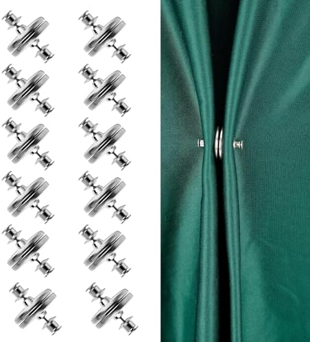 Yuqilin 12 Pares Magnética para Cortina, Pesos de Cortina Magnéticos Imanes Cortina Ducha Botón Magnético Desmontable Pesas Magnéticas Cortinas,para Dormitorio Salón Comedor Baño Oficina(Plata )