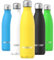 WATERSY Stainless Steel water bottles,17oz/500ml Insulated Water Bottles,Yellow metal water bottle Keeps Drink Cold and Hot,BPA Free kids water bottles for School,Gym,Travel,Sports