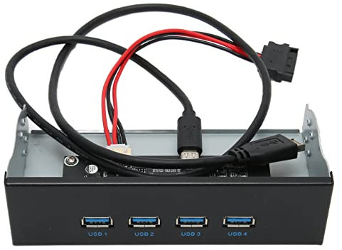 Topiky Hub USB de Panel Frontal de 5,25 Pulgadas con 4 Puertos USB3.2, Concentrador de Panel Frontal USB 3.2, Panel Frontal de Unidad óptica Plug and Play Estable de 10 Gbps para