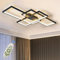 SXLXQM LED Deckenleuchte Dimmbar Modern Deckenlampe Schwarz Wohnzimmerlampe 60W Geometrisch Wandlampe Multifunktional Deckenbeleuchtung für Schlafzimmer Wohnzimmer Büro