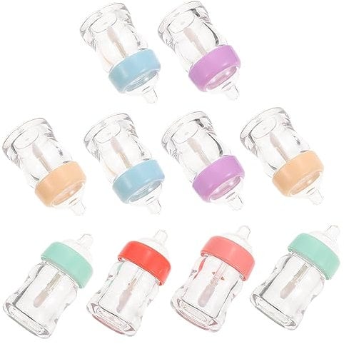 FRCOLOR Lovely Lip Gloss Containers 10pcs Feeder Design Bottles Lip Glazes Bottles Random Color