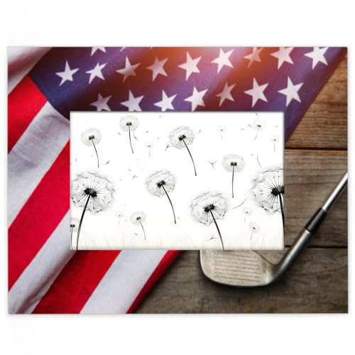 Yzrwebo American Flag 4x6 Picture Frame, Golf Ball Woodgrain Photo Frame Horizontal, Tabletop Display or Wall Mounting Wood Picture Frames for Photos Gift Home Office Decor