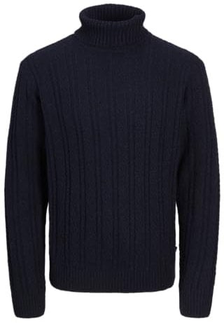 JACK & JONES Jprblatrent Knit Cable Roll Neck BF Jersey de Punto, Naval Academy/Detail:Melange, L para Hombre