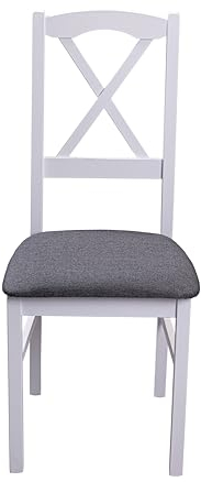 Inter Link - robuster Esszimmerstuhl - Landhausstil - 2er Set - Buche Massivholz - Weiß - Anthrazit