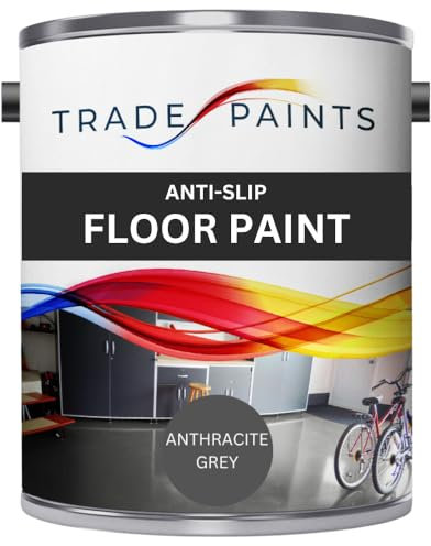 Anti-Slip Floor Paint - Ideal For Concrete, Stone, Brick, Wood & Metal - Provides A Safer Slip-Resistant Coating For Both Residential & Commercial Use (Anthracite Grey) - 5 Litre