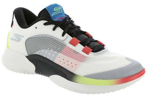Skechers Performance Herren Basketball SKX RESAGRIP-253005, Weiß-Schwarz-Rot-Gelb, 44 EU