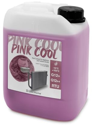 ErrecHome Pink Cool, Liquido Radiatore Rosa -10°C/+103°C, antigelo G12+, G12++ con pacchetto inibitore Si-OAT 100% silanizzato, Pronto all’uso, 5 Litri