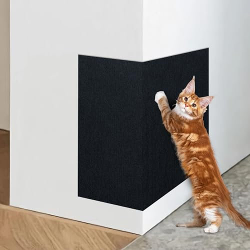 ENONCI Alfombrilla para rascar gatos, autoadhesiva, protección contra arañazos para sofá, protección de muebles, reutilizable para mascotas (negro, 120 cm)