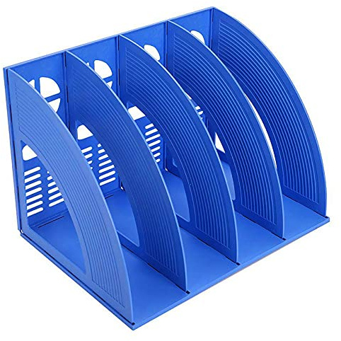 Stehsammler A4, HAIYUU Ordner Organizer Zeitschriftenhalter mit 4 Fächer Stehordner Plastik Schreibtisch-Ordner Aktenordner Büro Organizer Büroausstattung für Hause, Schule, Büro, Papier, Dokumente