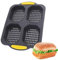 Welhammsae Molde de Silicona Para Hamburguesas, 4 Cavidades Molde de Silicona Antiadherente, Molde de Pan para Hamburguesas, Pan, Magdalenas, Tartas de Chocolate, Tartas
