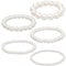 LIURFLNC 5 Stück Perlenarmband Damen, Perlen Armband, Charm Weiß Perlen Armband Damen Perlen für Braut, Eleganter Künstlichen Perlen perlen armbänder weiß Party Geschenke 5 Größen (4/6/8/10/12mm)