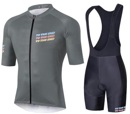 UGLY FROG Herren Radtrikot Set Kurzarm mit 3D Sitzpolster für MTB Rennrad Fahrrad Jersey + Bib Shorts Radsportanzug