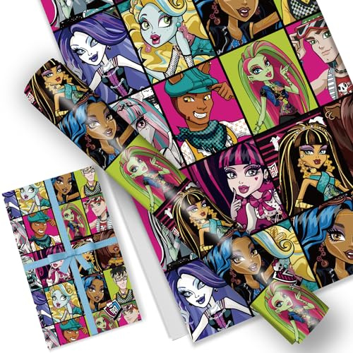UBBY 5 Stück Monster Geschenkpapier 51 x 75 cm Kraftpapier Langlebig Monster Geschenkpapierbögen für Kindergeburtstage Party Festliche Dekoration (Fotoalbum)