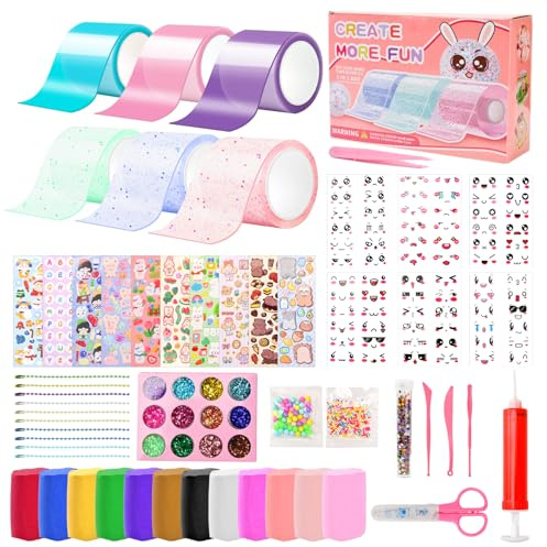 YAOZUP Nano Tape Bubbles Set mit 65 Stücke Pailletten Aufkleber, Craft DIY Kit für Mädchen und Jungen