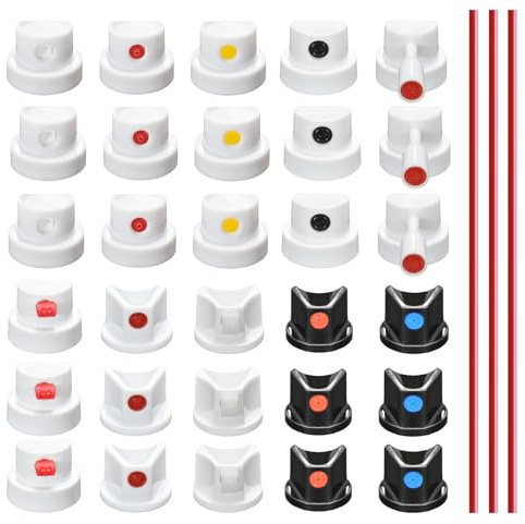 Spray Can Nozzle Tips for Graffiti & DIY Art, 30 Assorted Caps & Tips