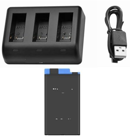 Batterie D'appareil Photo 2020 avec Décodage Complet Et Chargeur 3 Ports, Compatible avec GoPro II, Accessoires for Batterie D'appareil Photo(1battery1charger)