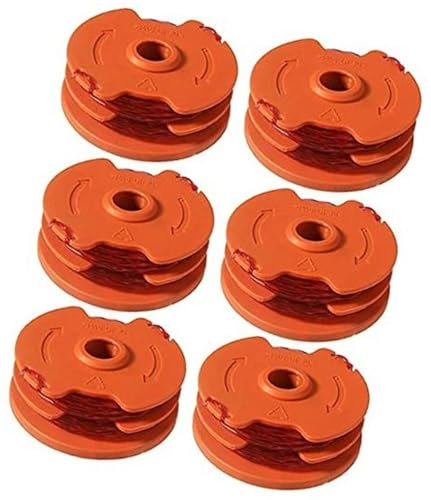 XEDLAMP 6Pack Bobina di filo di ricambio for decespugliatore WX100, for McGregor MET6032 MET4530 MET3525 Worx WG119E Bobina di filo per decespugliatore
