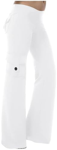 Angebote-Des-Tages-Heute Cargohose Damen Sporthose Baggy High Waist Yoga Hosen Weites Bein Jogginghose mit Tasche Streetwear Freizeithose Vintage Hosen Frauen für Sport,Fitness,Freizeit,Gym