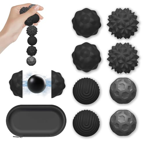 Zyluniy 8 Stück Magnetische Fidget Toy, Magnetische Sensorik Bälle als Sensory Toys, Stress Bälle Mit Silikonhülle, Perfekt gegen Stress & Unruhe (Geeignet für Erwachsene oder Personen ab 14 Jahren)
