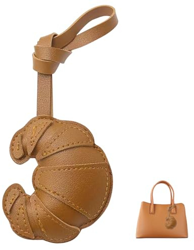 OuryTech Croissant Schlüsselanhänger, cute Schlüsselanhänger Taschenanhänger, Fashion Brotanänger für Handtaschen, Auto und PU Keychain