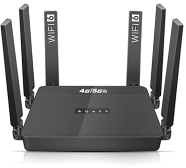 Xnuiasqe Wireless 4G 5G LTE Cellular Router Wifi 6 Routers with SIM Card Slot+ Battery Support for 32 Users in for Europe