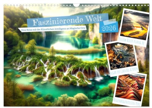 Faszinierende Welt: Eine Reise mit der Künstlichen Intelligenz an Magische Orte (Wandkalender 2026 DIN A3 quer), CALVENDO Monatskalender: Entdecken ... Schätze der Natur. (CALVENDO Orte)