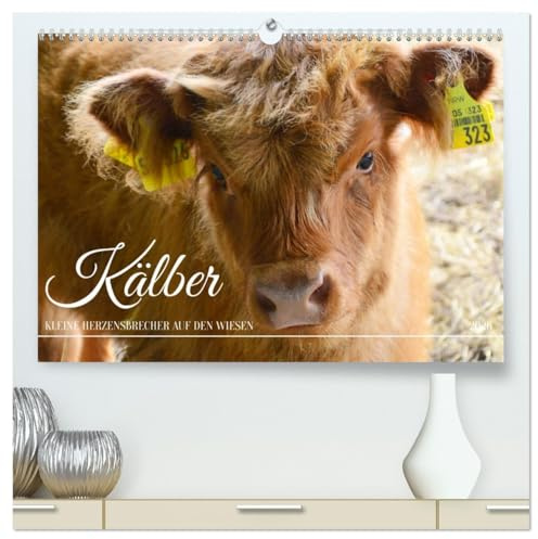 Kälber - Kleine Herzensbrecher auf den Wiesen (hochwertiger Premium Wandkalender 2026 DIN A2 quer), Kunstdruck in Hochglanz: Gutmütige und niedliche Tiere (CALVENDO Tiere)